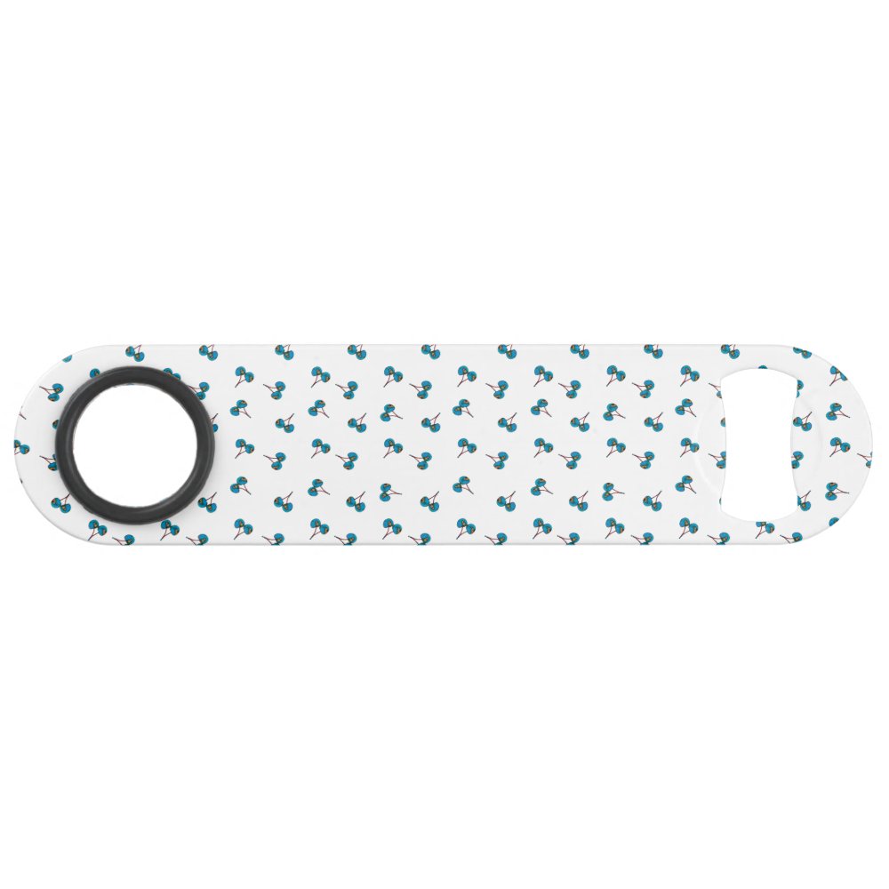 Disover Blue Cherry Pattern Speed Bottle Opener