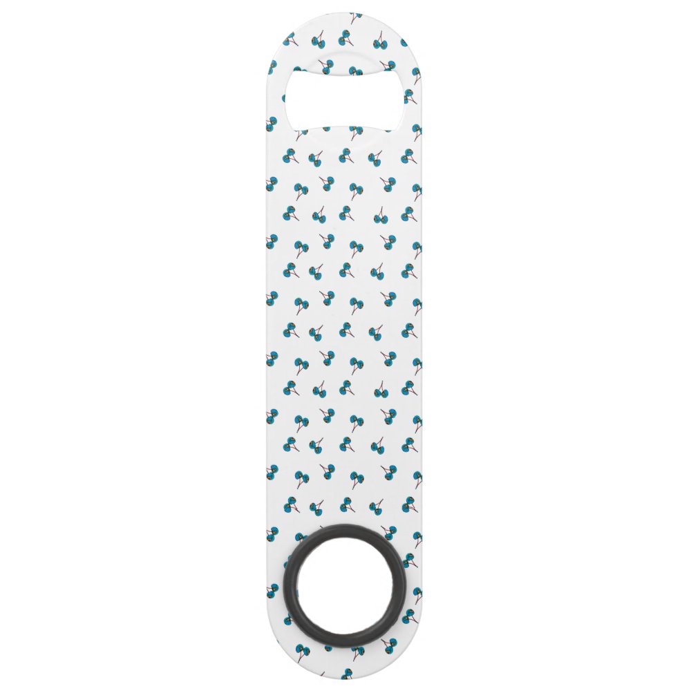 Disover Blue Cherry Pattern Speed Bottle Opener