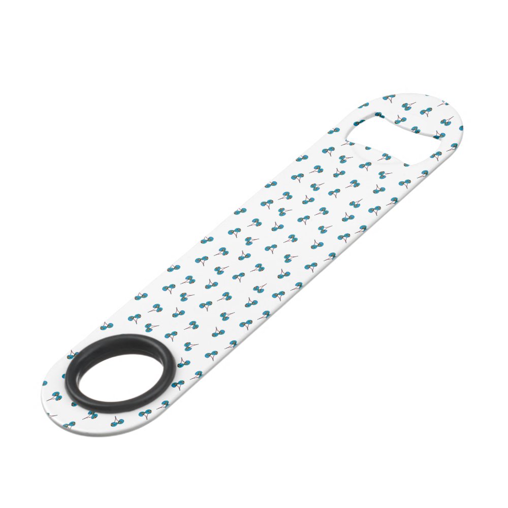 Disover Blue Cherry Pattern Speed Bottle Opener