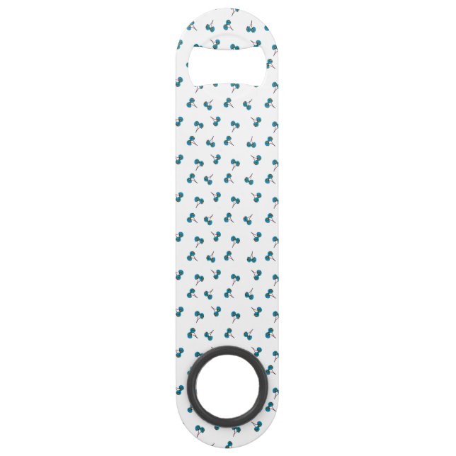 Blue Cherry Pattern Speed Bottle Opener (Front)