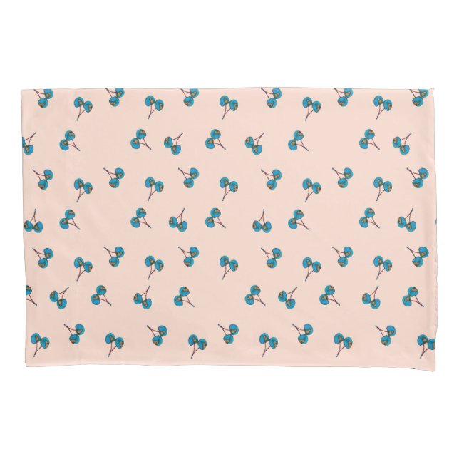 Blue Cherry Pillow Case (Front)