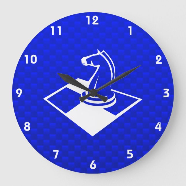 Blue Chess Large Clock (Front)