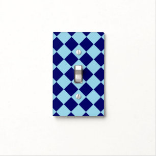 blue chess pattern light switch cover