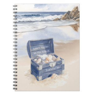 Blue Chest Shells Beach Notebook