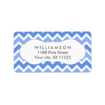 blue chevron address labels baby shower favor tag