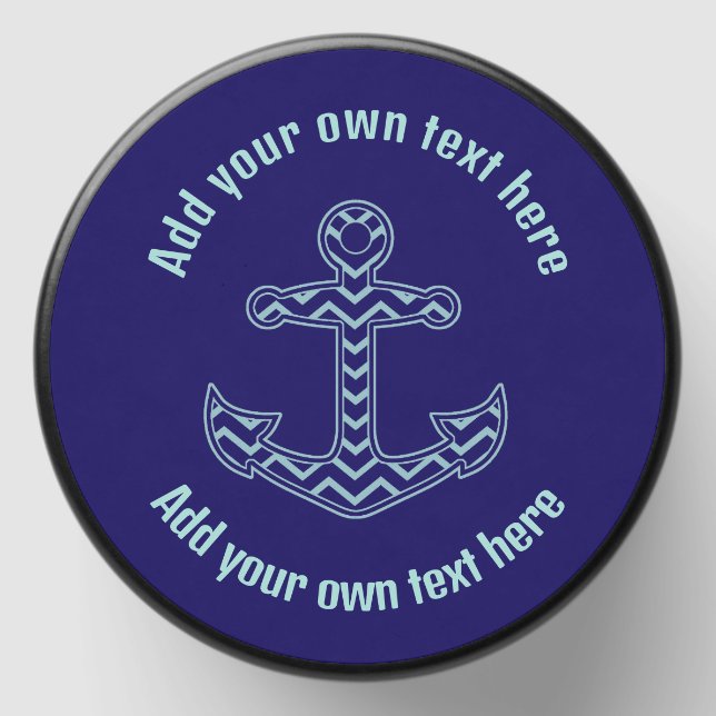 Blue Chevron Anchor Nautical Custom Text Mini Candle Favors (Front)