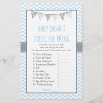 Blue Chevron Baby Shower Guess The Price Game