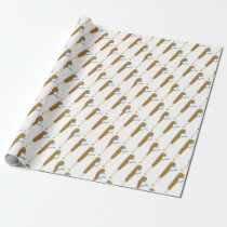 Blue Chevron Baseball Bat  Wrapping Paper