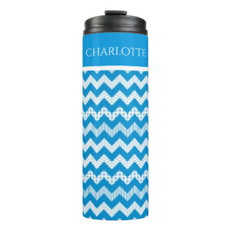 Blue Chevron Custom Thermal Tumbler
