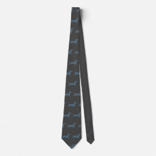 Blue Chevron Dachshund Tie