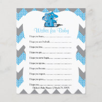 Blue Chevron Elephant Baby Boy Shower - Wishes