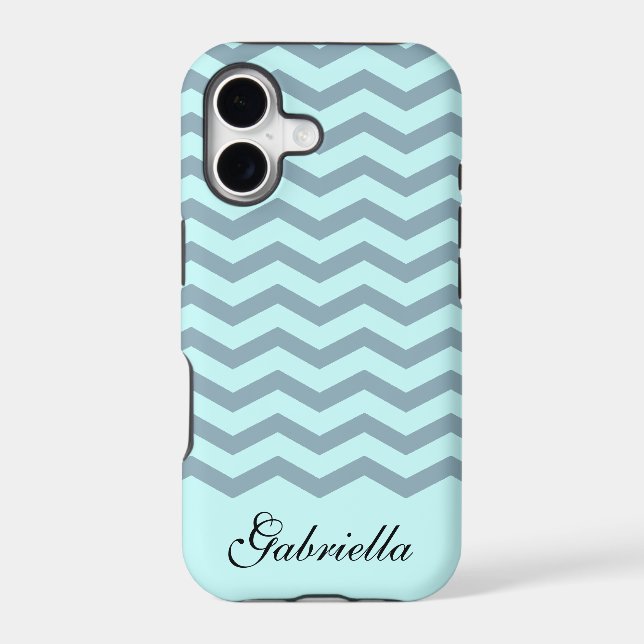 Blue Chevron Iphone Case (Back)