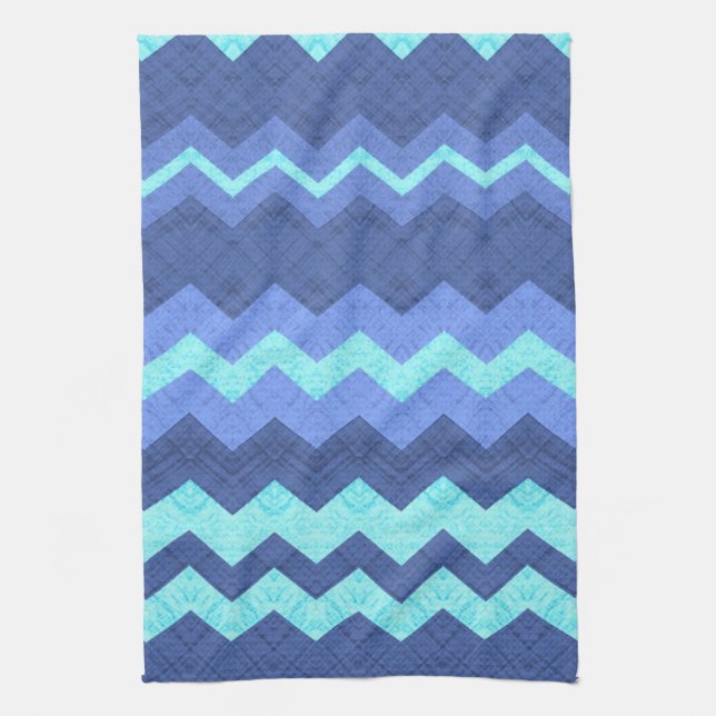 blue chevron kitchen towel (Vertical)