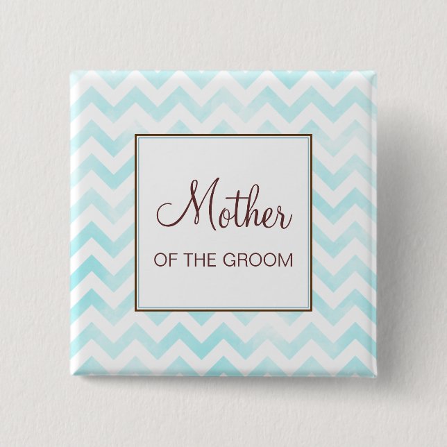 Blue Chevron Mother of the Groom Button (Front)