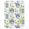 Blue Chevron Owls Personalized Blanket