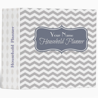 Blue Chevron Personalized Home Management Binder
