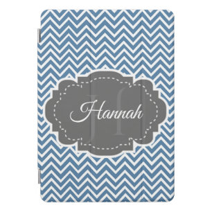 Blue Chevron Personalized iPad Smart Cover