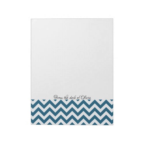 Blue Chevron Personalized Notepad