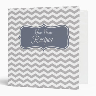 Blue Chevron Personalized Recipe Binder