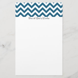 Blue Chevron Personalized Stationery