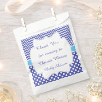 Blue Chevron & Polka Dot Baby Shower Party Favor Bag