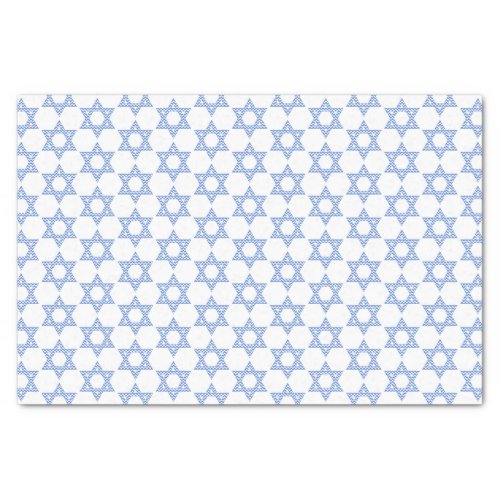 Blue Chevron Star of David Hanukkah Tissue Paper