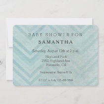 Blue Chevron Stripes baby shower Invitation