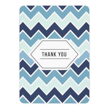Blue Chevron Thank You Card Blue Chevron Thank You Card