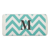 Blue Chevron with Monogram Eraser (Front)