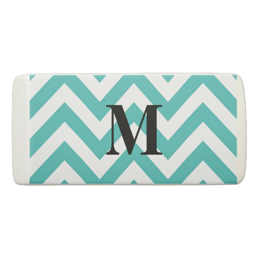 Blue Chevron with Monogram Eraser (Front)