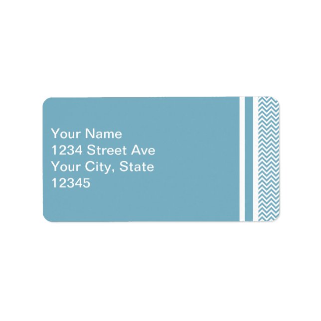 Blue Chevron with Monogram Label (Front)