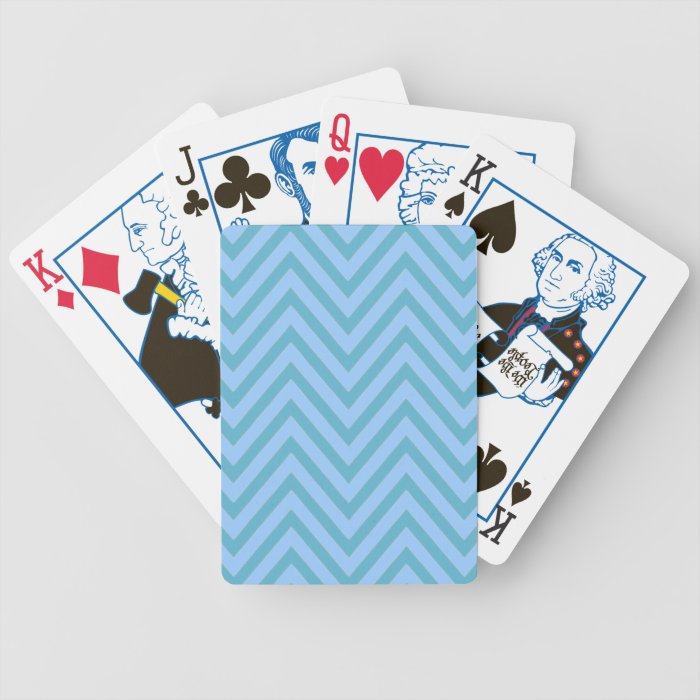 Blue Chevron Zig Zag Custom Deck of Cards