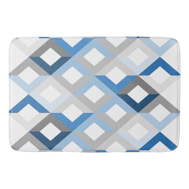 blue chevrons bath mat (Front)