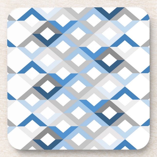 blue chevrons coaster set (Front)