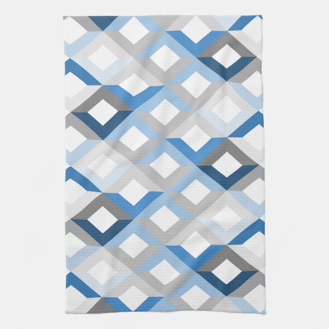 blue chevrons kitchen towel (Vertical)