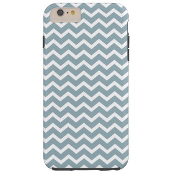 Blue Chevrons Pattern Tough Iphone 6 Plus Case by heartlockedcases at Zazzle