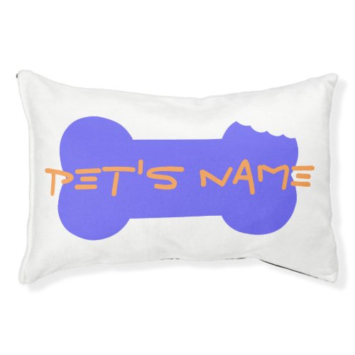 Blue Chewed Bone Personalized Dog Bed 4