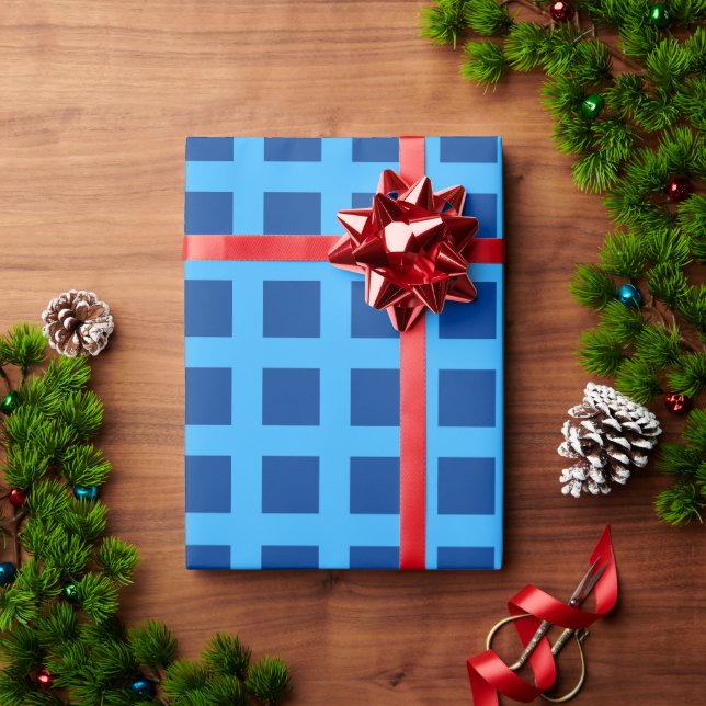 Blue Chex  Wrapping Paper (Holiday Gift)