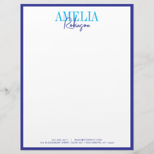 Blue Chic Contrast Stylish Letterhead