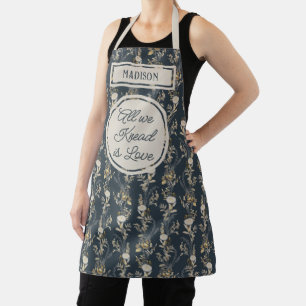 Blue & Chic Modern Name Holiday Baking Apron