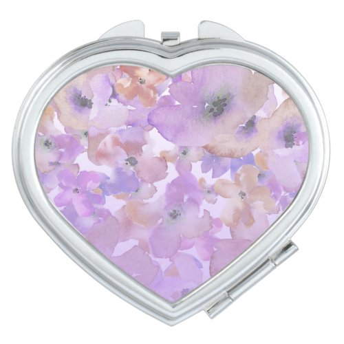  Blue Chic Popular Flower Lavender Watercolor Compact Mirror