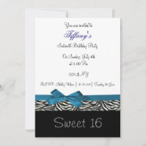 blue chic Sweet Sixteen party Invitation