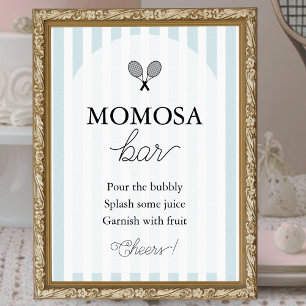 Blue Chic Tennis Baby Shower Momosa Bar Sign