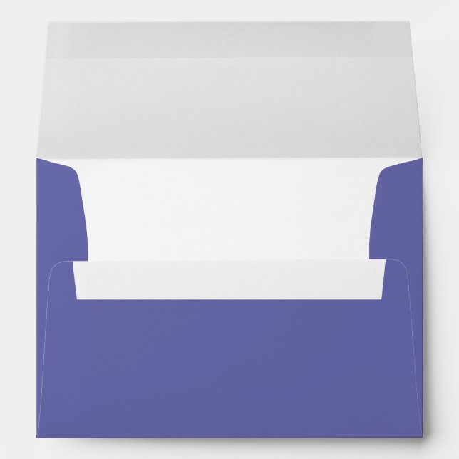 Blue Chic Wedding Simple Elegant Modern Envelope (Back (Bottom))