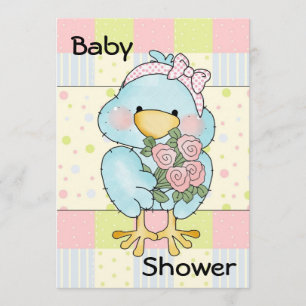 Blue Chick Custom Baby Shower Invitation