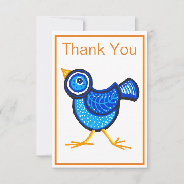 Blue chick Thank you Card (Front)