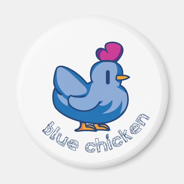 blue chicken magnet (Front)