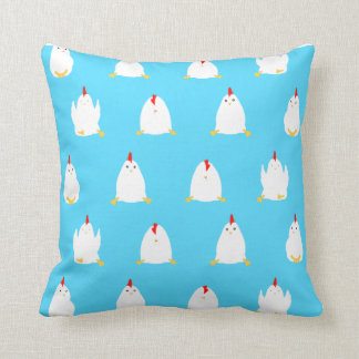 Blue Chickens Pillow