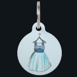 Blue Chiffon 1950s Vintage Fashion Retro Prom Pet Name Tag<br><div class="desc">Pet tag design features an original illustration of a classic 1950s retro blue chiffon prom or party dress. Just personalize with the name of your dog or cat. Lots of coordinating pet products are also available from this shop! Don't see exactly what you're looking for? Contact Rebecca to have a...</div>
