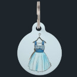 Blue Chiffon 1950s Vintage Fashion Retro Prom Pet Name Tag<br><div class="desc">Pet tag design features an original illustration of a classic 1950s retro blue chiffon prom or party dress. Just personalize with the name of your dog or cat. Lots of coordinating pet products are also available from this shop! Don't see exactly what you're looking for? Contact Rebecca to have a...</div>